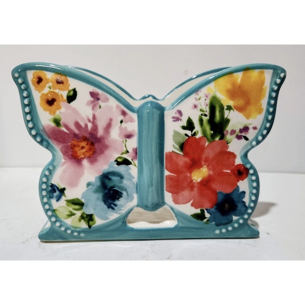 The Pioneer Woman Butterfly Napkin Holder Breezy Blossoms Floral Cottage Core